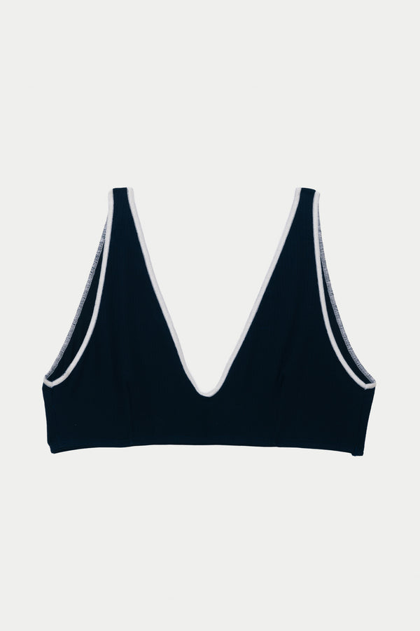 BASERANGE French Organic Cotton Panty and Bra Set BAS-BRPA-CR-AU25-MURANO NAVY (UNDYED) Bra (BRPA UNPA)